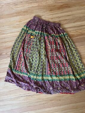 Boho Multicolor Patterned Maxi Skirt